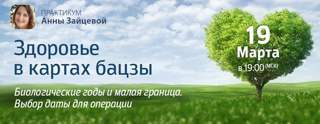 Практикум: Здоровье в картах бацзы. Биологические годы и малая граница. Выбор даты для операции